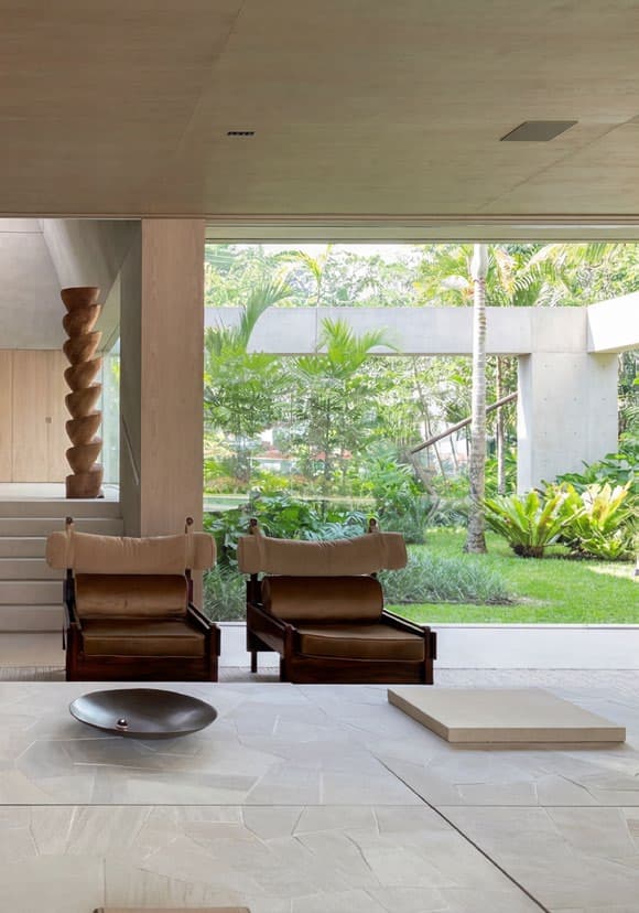 A living room opening onto the garden