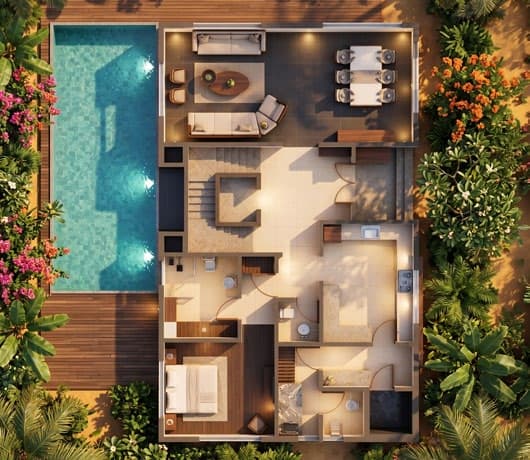 3 Bedroom — Ground floor plan